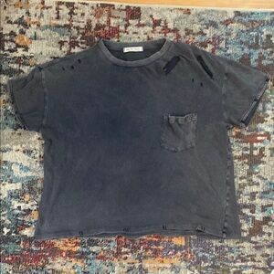 Free People Grey Distressed T-Shirt